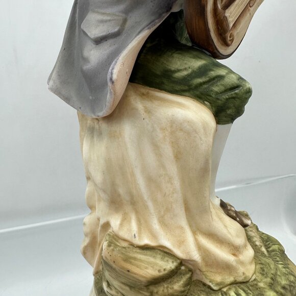 Vintage Lefton China Hand Painted Figurine KW 6414 Musician Lute Guitar Bisque - Picture 15 of 16